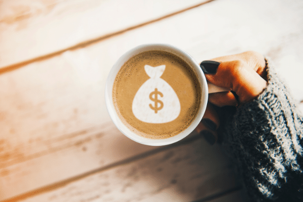 money bag image in coffee