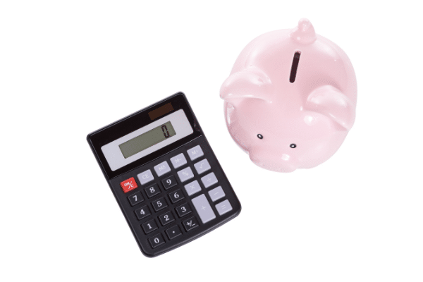 piggy bank and calculator