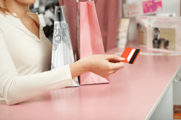 woman shopping with credit card